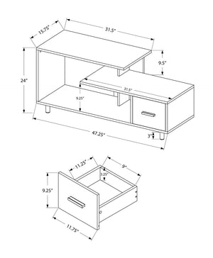 HomeRoots 47" Black Cabinet TV Stand with Enclosed Storage & Open Shelving for Modern Living Spaces & Decor 490357