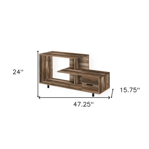 Homeroots 47" Brown Cabinet Enclosed Storage Tv Stand - Stylish Home Theater Solution For Living Room & Office  Manufactured Wood 490358