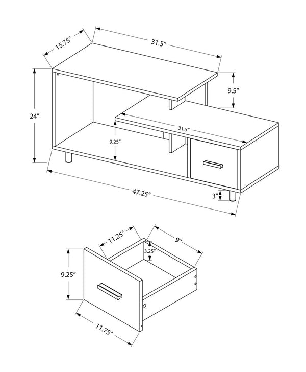 HomeRoots 47" Elegant Brown Enclosed Storage TV Stand - Stylish Media Console with Open Shelves & Cabinets 490358