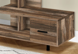 HomeRoots 47" Elegant Brown Enclosed Storage TV Stand - Stylish Media Console with Open Shelves & Cabinets 490358