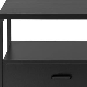 Homeroots 47" Stylish Black Cabinet Tv Stand With Enclosed Storage And Open Display For Any Room Décor  Manufactured Wood 490359