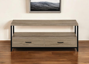 Homeroots 47" Deep Taupe Cabinet - Stylish & Functional Enclosed Storage Tv Stand For Any Room Display Needs  Manufactured Wood 490360