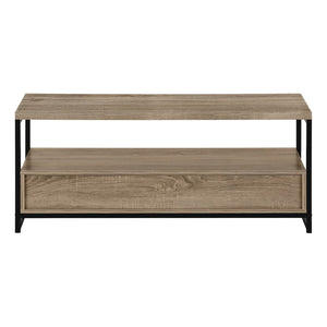 HomeRoots 47" Deep Taupe Cabinet TV Stand with Sleek Design, Open Shelves & Concealed Storage for Media Clutter 490360