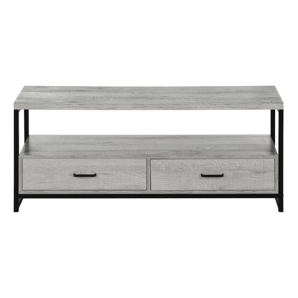 HomeRoots 47" Stylish Gray TV Stand - Modern Media Console with Enclosed Storage, Fits TVs Up to 43" 490361