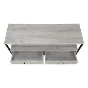 HomeRoots 47" Stylish Gray TV Stand - Modern Media Console with Enclosed Storage, Fits TVs Up to 43" 490361