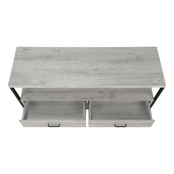 HomeRoots 47" Stylish Gray TV Stand - Modern Media Console with Enclosed Storage, Fits TVs Up to 43" 490361