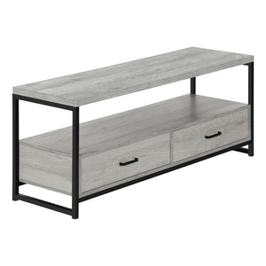 HomeRoots 47" Stylish Gray TV Stand - Modern Media Console with Enclosed Storage, Fits TVs Up to 43" 490361