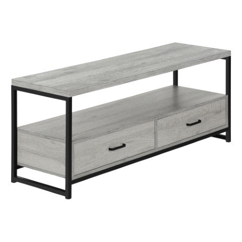 Homeroots 47" Gray Cabinet Enclosed Storage Tv Stand - Stylish, Versatile Furniture For Living Room & Office  Manufactured Wood 490361