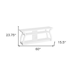 Homeroots 60" White Wood Open Shelving Tv Stand - Stylish, Durable Media Storage For Living Room Or Office Display  Manufactured Wood 490364