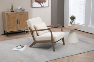 English Elm Mid Century Modern Accent Chair - Plush Velvet Upholstered Armchair With Wood Frame For Any Space W2530P327096