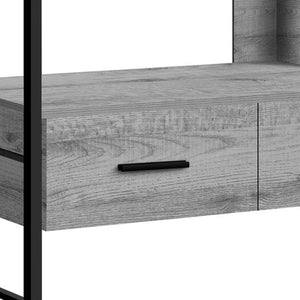 HomeRoots 49" Gray TV Stand - Modern Enclosed Storage with Open Shelving for Living Room, Bedroom, or Office 490366