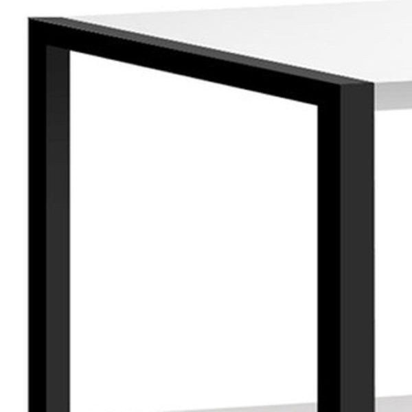 HomeRoots 49" White Cabinet TV Stand - Modern Enclosed Storage with Open Shelves for Media, Remotes & Decor 490370
