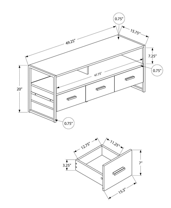 HomeRoots 49" White Cabinet TV Stand - Modern Enclosed Storage with Open Shelves for Media, Remotes & Decor 490370