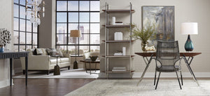 Wildwood Rothko Rustic-Modern Drinks Side Table With Bronze Iron Frame And Cast Concrete Top, 24"H 490393