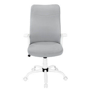 HomeRoots Gray Rolling Drafting Chair - Modern Comfort with Gray Upholstery, Smooth Mobility & Stylish Design! 490405