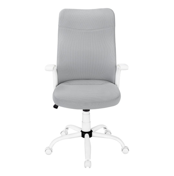 HomeRoots Gray Rolling Drafting Chair - Modern Comfort with Gray Upholstery, Smooth Mobility & Stylish Design! 490405