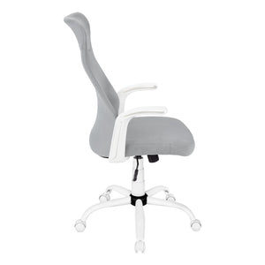 HomeRoots Gray Rolling Drafting Chair - Modern Comfort with Gray Upholstery, Smooth Mobility & Stylish Design! 490405