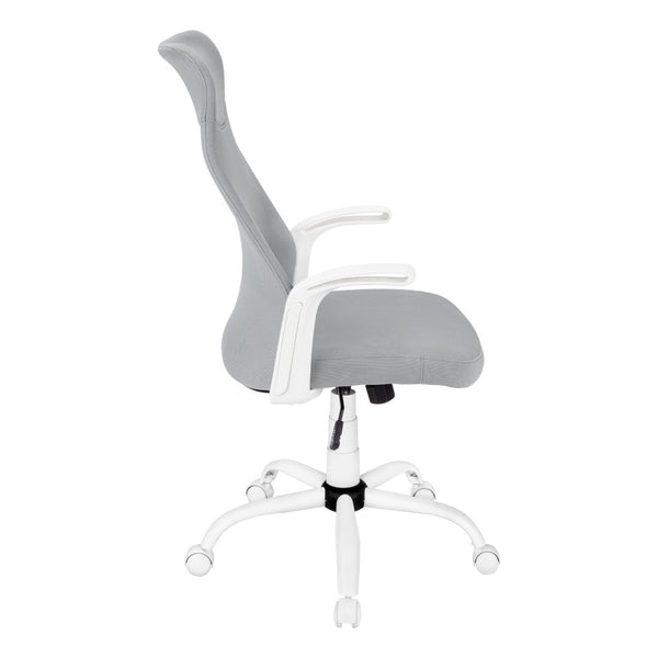 HomeRoots Gray Rolling Drafting Chair - Modern Comfort with Gray Upholstery, Smooth Mobility & Stylish Design! 490405