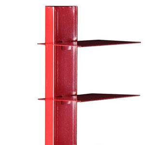 Homeroots 65" Red Twelve Tier Narrow Tower Bookcase   490412