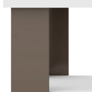 Homeroots 35" White And Light Gray Coffee Table With Shelf   490416