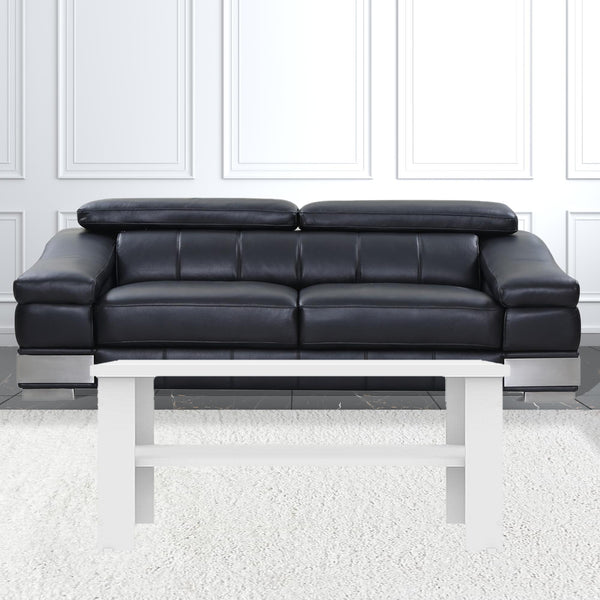 Homeroots 35" White Coffee Table With Shelf   490417