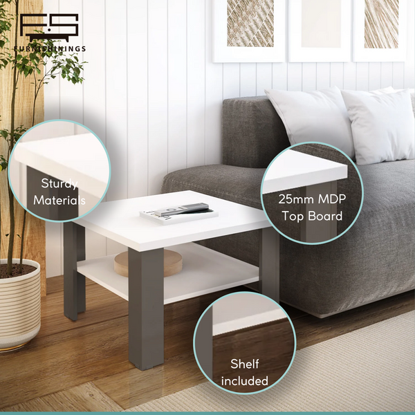 Homeroots 36" Brown And White End Table   490420