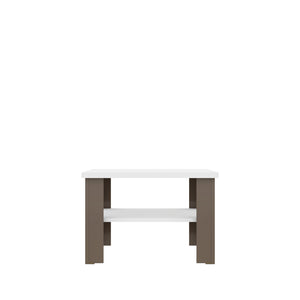 Homeroots 36" Brown And White End Table   490420