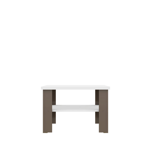 Homeroots 36" Brown And White End Table   490420