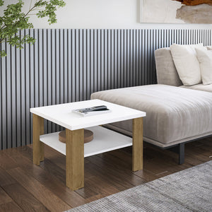 Homeroots 36" Brown And White End Table   490420