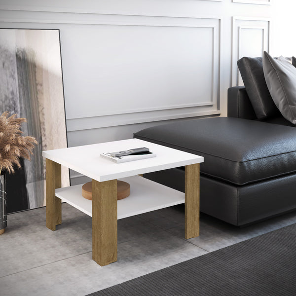 Homeroots 36" Brown And White End Table   490420