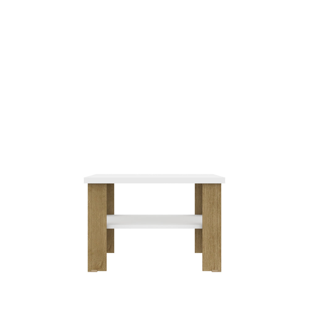 Homeroots 36" Natural And White End Table   490421