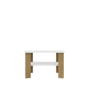 Homeroots 36" Natural And White End Table   490421