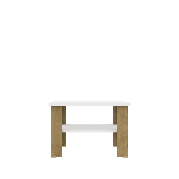 Homeroots 36" Natural And White End Table   490421
