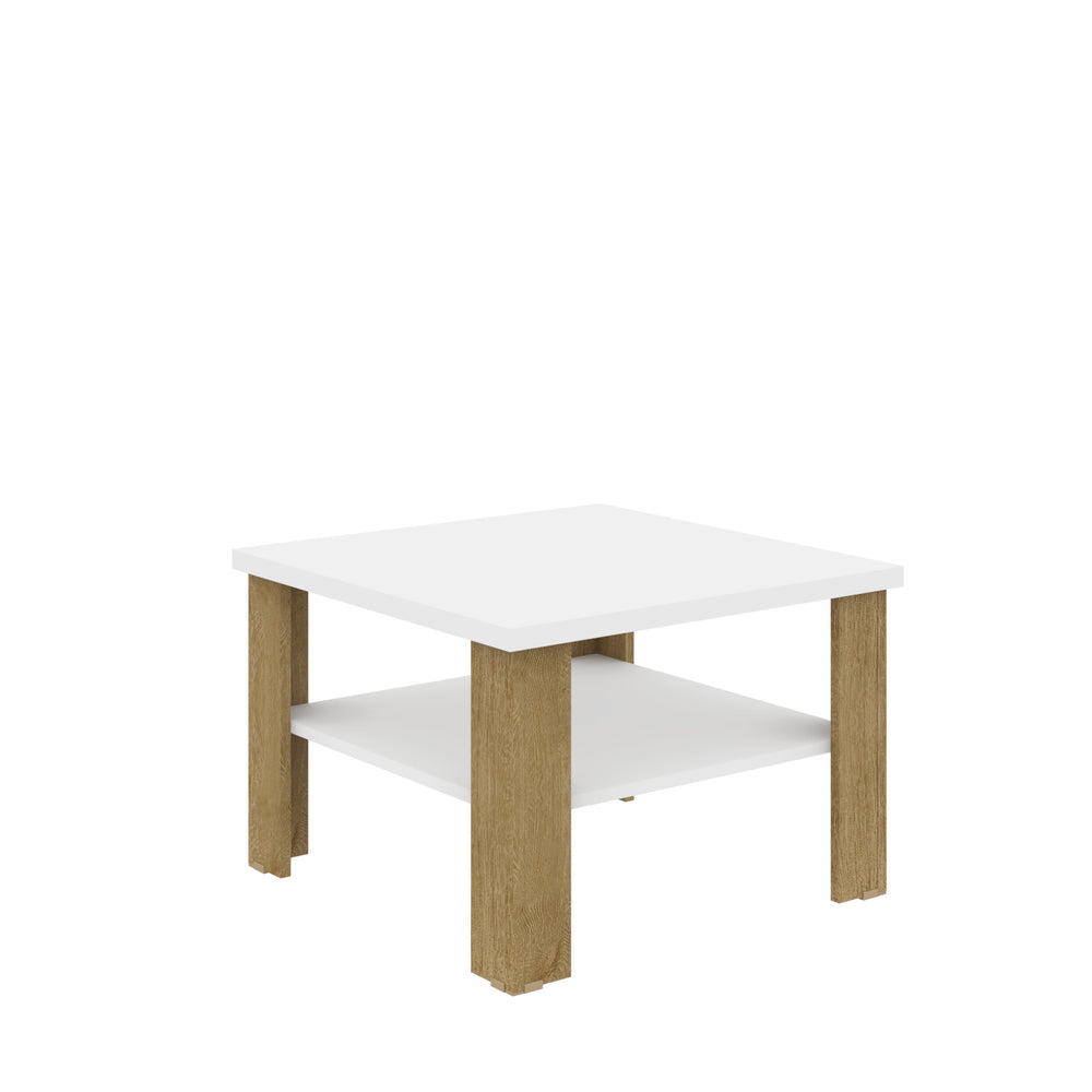 Homeroots 36" Natural And White End Table   490421