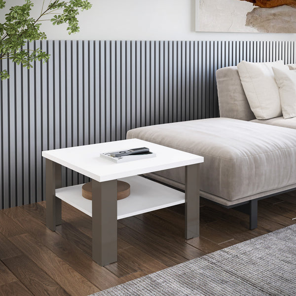 Homeroots 36" Natural And White End Table   490421