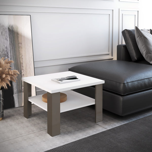 Homeroots 36" Natural And White End Table   490421