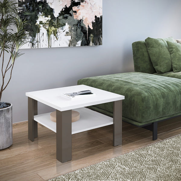 Homeroots 36" Natural And White End Table   490421