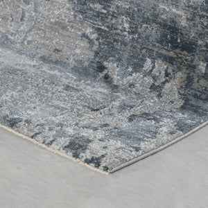 Homeroots 5' X 8' Blue Abstract Power Loom Area Rug  Other Material 490422