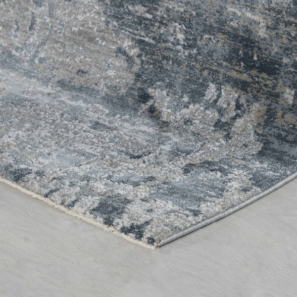 Homeroots 5' X 8' Blue Abstract Power Loom Area Rug  Other Material 490422