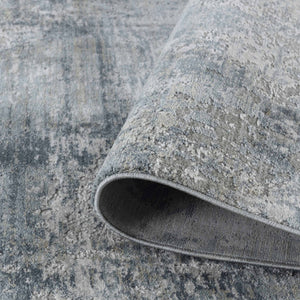 Homeroots 5' X 8' Blue Abstract Power Loom Area Rug  Other Material 490422