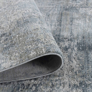 HomeRoots 5' Blue Abstract Power Loom Area Rug - Stylish, Durable, and Stain-Resistant for Modern Homes 5' X 8' 490422