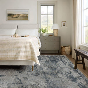 Homeroots 5' X 8' Blue Abstract Power Loom Area Rug  Other Material 490422