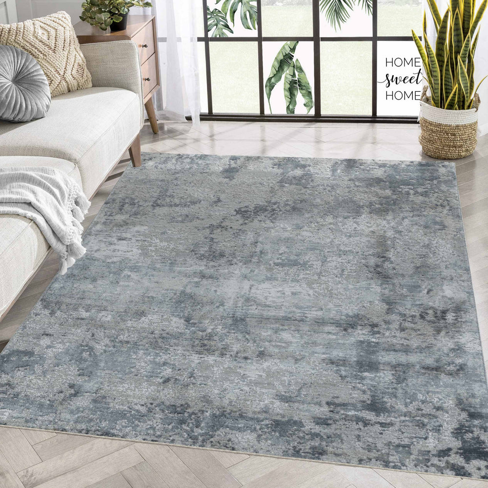 Homeroots 8' X 10' Blue Abstract Power Loom Area Rug  Other Material 490423