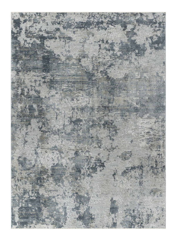Homeroots 9' X 12' Blue And Gray Abstract Power Loom Distressed Area Rug  Polyester 490424