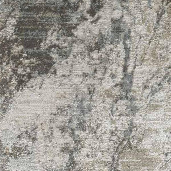 HomeRoots 5' Beige Abstract Power Loom Area Rug - Stylish, Durable, Stain-Resistant Décor for Any Room 5' X 7' 490428