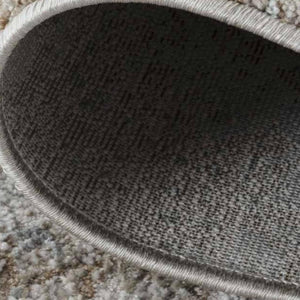 HomeRoots 5' Beige Abstract Power Loom Area Rug - Stylish, Durable, Stain-Resistant Décor for Any Room 5' X 7' 490428