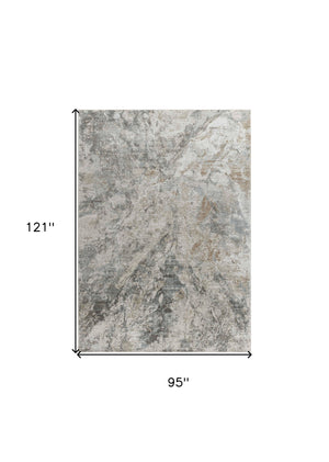 Homeroots 8' X 10' Beige Abstract Power Loom Area Rug  Other Material 490429