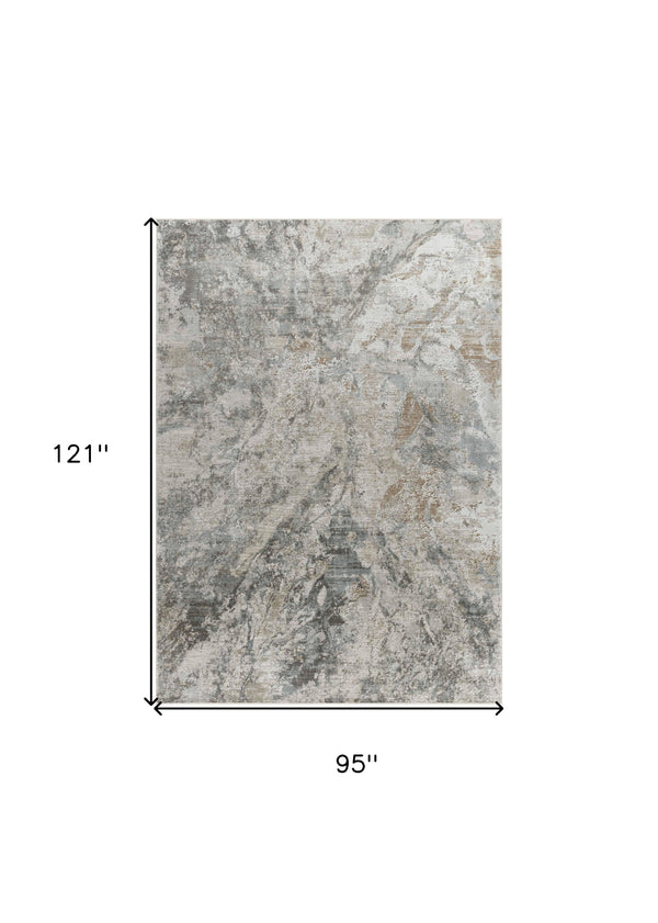 Homeroots 8' X 10' Beige Abstract Power Loom Area Rug  Other Material 490429