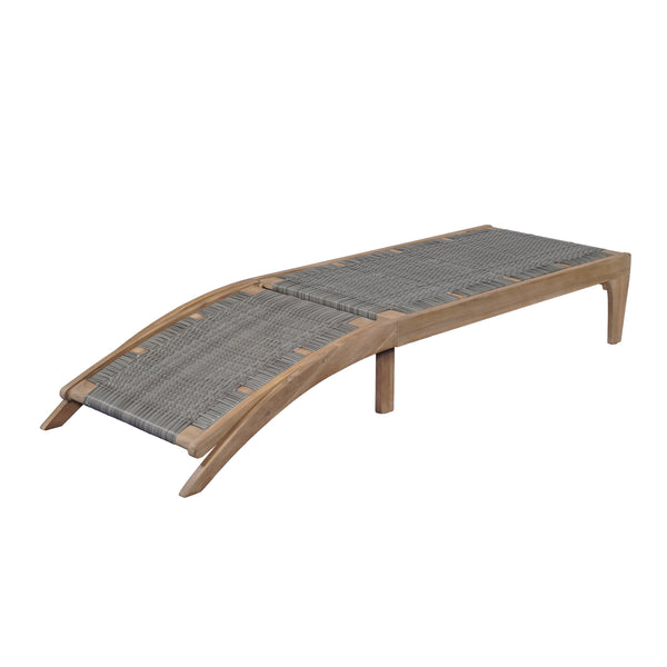 English Elm Christopher Knight Home® - BENFIELD Chaise Lounge Light Brown Acacia Wood Wicker Weather-Resistant Reclining Outdoor Seat 77" N776P294279G