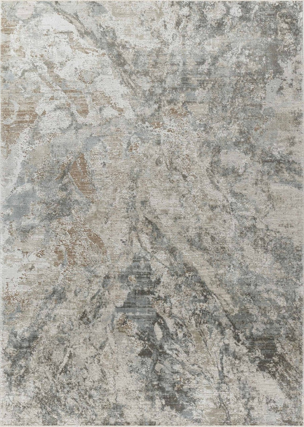 HomeRoots 9' X 12' Beige Abstract Power Loom Area Rug - Modern, Durable, Stain-Resistant for Any Room Style 490430